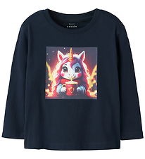 Name It Bluse - NmfVotea - Navy Blazer/Hot Cocoa Unicorn