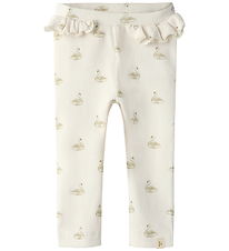 Lil' Atelier leggins - Rib - NbfGavo - Pastel Parchment/Swan