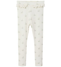 Lil' Atelier leggins - Rib - NmfGavo - Pastel Parchment/Swan