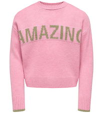 Kids Only Bluse - Strik - KogAmour - Sea Pink/Amazing/Mermaid
