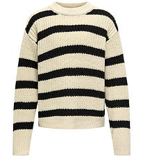 Kids Only Bluse - Strik - Noos - KogJusty - Eggnog/Black