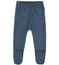 Joha Leggings m. Fødder - Uld/Bambus - Dark Denim