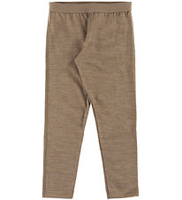Joha Leggings - Uld/Silke - Beige Melange