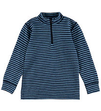 Joha Bluse - Uld - Blå m. Striber