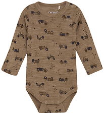 CeLaVi Body l/æ - Uld - Cacoa Creme m. Traktorer