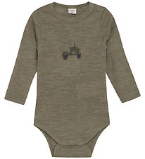 CeLaVi Body l/æ - Uld - Dusky Green m. Traktor
