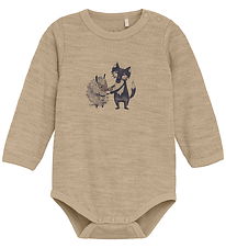 CeLaVi Body l/æ - Uld - Savannah Tan m. Print