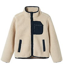Name it Fleecejakke - NknMattia - Moonbeam/CHEST POCKET DARK SAP