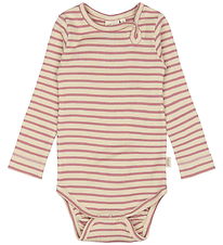 Petit Piao Body l/æ - Rib - Modal - Nostalgic Rose/Off White