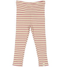 Petit Piao Leggings - Rib - Modal - Nostalgic Rose/Off White