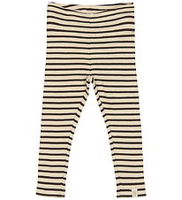 Petit Piao Leggings - Rib - Modal - Coffee Bean/Off White