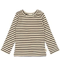 Petit Piao Bluse - Rib - Modal - Coffee Bean/Off White