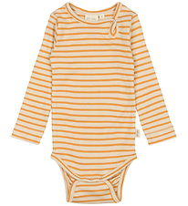 Petit Piao Body l/æ - Rib - Modal - Sunflower/Off White