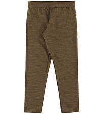Joha Leggings - Uld/Silke - Brun Meleret