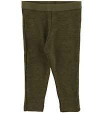 Joha Leggings - Rib - Uld - Mos Grøn