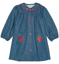 Flöss Kjole - Vilma - Denim - Mid Blue Strawberry