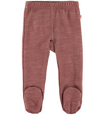 Joha Leggings m. Fødder - Uld/Bambus - Mørk Rose