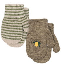 Konges Sløjd Luffer - Uld/Akryl - Filla - 2-pak - Lemon/Stripe