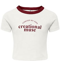 Kids Only T-shirt - Rib - KogVasity - Cloud Dancer/Muse/Cabernet