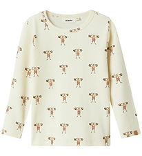 Lil Atelier Bluse - Rib - NmmLavo - AOP - Turtledove