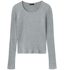 LMTD Bluse - Rib - NlfNinusa - Grey Melange