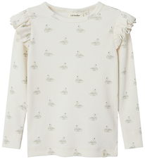 Lil' Atelier Bluse - Noos - Rib - Pastel Parchment/SWAN