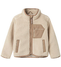 Name It Fleecejakke - NmnMattia - Moonbeam/CHEST POCKET SAVANNAH