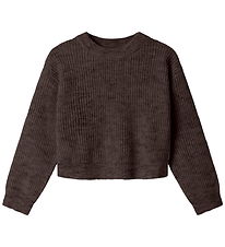 Name It Bluse - Strik - NkfHolly - Boxy - Seal Brown
