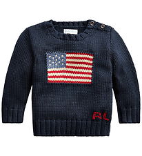 Polo Ralph Lauren Bluse - Strik - Flag - Hunter Navy