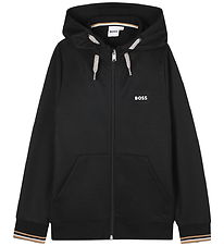 BOSS Cardigan m. Hætte - Sort