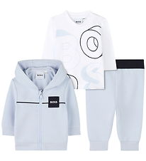 BOSS Gaveæske - Sweatsæt/Bluse - Pale Blue/Hvid m. Print