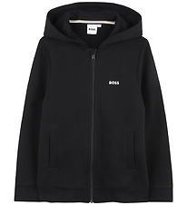 BOSS Cardigan m. Hætte - Sort