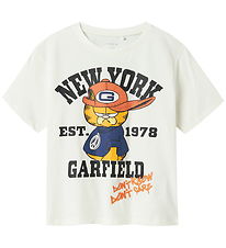 Name It T-shirt - NkmAbbas Garfild - Cloud Dancer