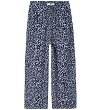 Name It Bukser - NkfNettia - Wide - Blueprint/FLOWER