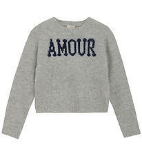 Creamie Bluse - Strik - Pullover Knit - Light Grey Melange