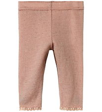 Lil' Atelier leggings - Uld - NbfNoel - Roebuck m. Hulmønster