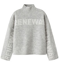 Name It Bluse - Strik - NkfNuva - Light Grey Melange