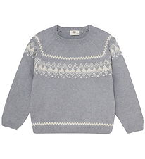En Fant Bluse - Strik - Wool - Light Grey Melange