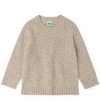 FUB Bluse - Strik - Uld - Oat Melange