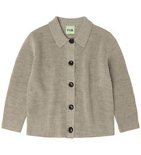 FUB Cardigan - Strik - Uld - Oat Melange