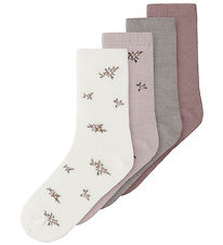 Name It Strømper - 4-pak - Uld/Bomuld - NkfWak - Shadow Gray