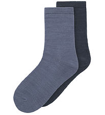 Name It Strømper - 2-pak - Uld/Bomuld - NkmWak - Folkstone Gray