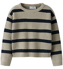 Name It Bluse - Strik - NmfVnilla - Island Fossil/W. Navy Bla