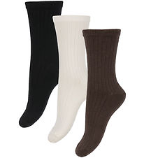 Name It Strømper - 3-pak - NkfOda - Seal Brown/Sort/Cloud Dancer