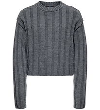 Kids Only Bluse - Strik - KogTessa - Dark Grey Melange