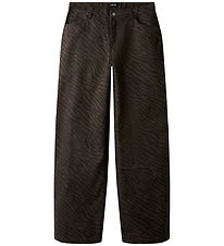 LMTD Bukser - Wide - NlfZebra - Chocolate Brown/BLACK ZEBRA