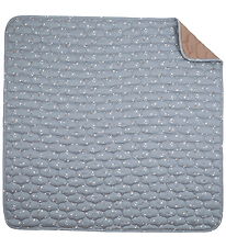 Müsli Tæppe - Quiltet - 90x90 cm - Stars - Jasmin Blue/Balsam Cr