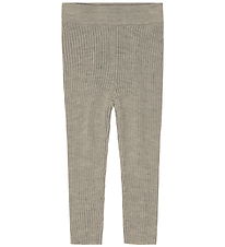 FUB Leggings - Rib - Strik - Uld - Oat Melange