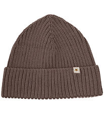 Huttelihut Hue - Uld - Strik - Brown Melange