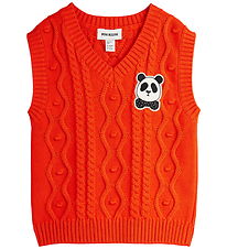 Mini Rodini T-shirt - Strik - Panda Patch - Red